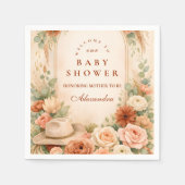 Boho-Western-Florales Babyshower Serviette (Vorderseite)