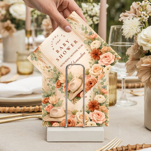 Boho-Western-Florales Babyshower Serviette
