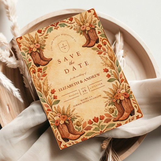 Boho Western Gartenhochzeit Save The Date