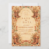 Boho Western Gartenhochzeit Save The Date (Vorderseite)