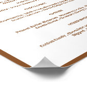 Boho Western Hochzeit Süßes Dessert Bar Zeichen Poster (Ecke)