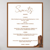 Boho Western Hochzeit Süßes Dessert Bar Zeichen Poster (Vorne)