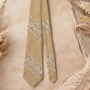 Boho-Western-Land rustikale Jute und Spitze Krawatte