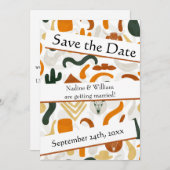 Boho Western QR Codesert Cowboy Cactus bull Save The Date (Vorne/Hinten)