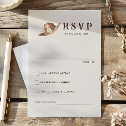 Boho Western Ranch Wedding RSVP Card