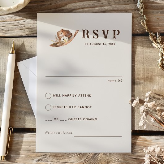 Boho Western Ranch Wedding RSVP Card