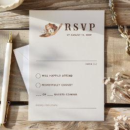 Boho Western Ranch Wedding RSVP Card Karte