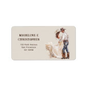 Boho Western Rancn Wedding Rücksendeadresse Adressaufkleber (Vorne)