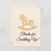Boho Western Rocking Horse Baby Shower Dankeskarte (Vorne/Hinten)