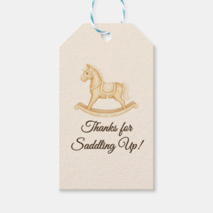 Boho Western Rocking Horse Baby Shower Geschenkanhänger