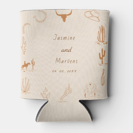 Boho Western Saddle up Cowboy Brautparty Dosenkühler (Vorderseite)