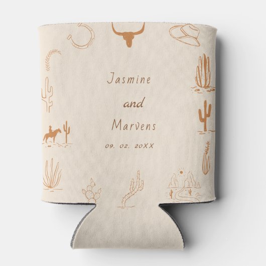 Boho Western Saddle up Cowboy Brautparty Dosenkühler (Rückseite)