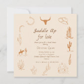 Boho Western Saddle up Cowboy Brautparty Einladung (Vorderseite)