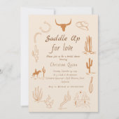 Boho Western Saddle up Cowboy Brautparty Einladung (Vorderseite)