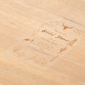 Boho Western Saddle up Cowboy Brautparty Invita Acryleinladungen (Ablage )