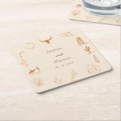 Boho Western Saddle up Cowboy Brautparty Rechteckiger Pappuntersetzer (angewinkelt)