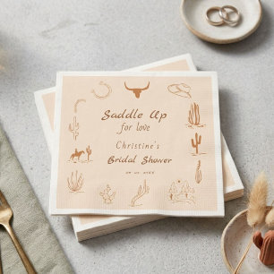 Boho Western Saddle up Cowboy Brautparty Serviette