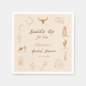 Boho Western Saddle up Cowboy Brautparty Serviette (Vorderseite)