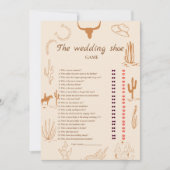 Boho Western wedding Weding Shoe Game Card Ankündigung (Vorderseite)