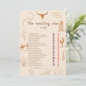 Boho Western wedding Weding Shoe Game Card Ankündigung (Stehend Vorderseite)