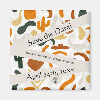 Boho-Western-Wüstenkuchen-Kaktus Save the Date Magnet