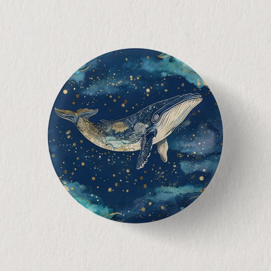 Boho Whale Mandala Button (Vorderseite)