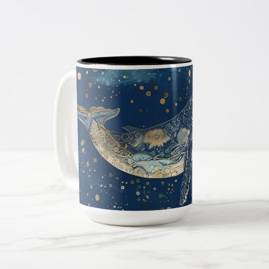 Boho Whale Mandala Tasse (Vorderseite Links)