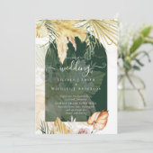 BOHO Wheat Pampas Grass Wedding Einladung (Stehend Vorderseite)