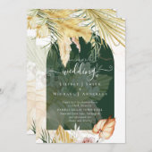 BOHO Wheat Pampas Grass Wedding Einladung (Vorne/Hinten)
