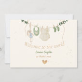 Boho Whimsical Baby Clothes Ankündigung (Vorderseite)