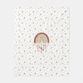 Boho Whimsical Biene & Erdige Regenbogen-Baby-Flee Fleecedecke (Vorderseite)