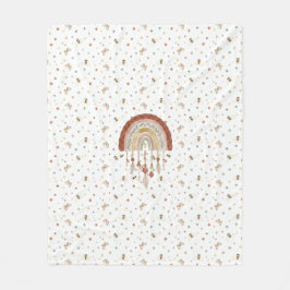 Boho Whimsical Biene & Erdiges Regenbogen Baby Fle Fleecedecke