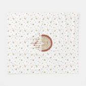 Boho Whimsical Biene & Erdiges Regenbogen Baby Fle Fleecedecke (Vorderseite (Horizontal))