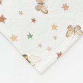 Boho Whimsical Biene & Erdiges Regenbogen Baby Fle Fleecedecke (Ecke)