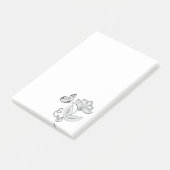 BOHO Whimsical Butterfly und Blume Post-it Klebezettel (angewinkelt)