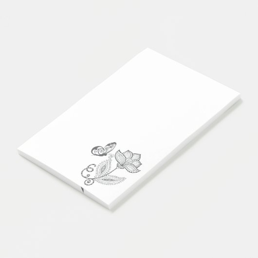 BOHO Whimsical Butterfly und Blume Post-it Klebezettel (angewinkelt)