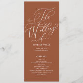 Boho Whimsical Calligraphy Terracotta Wedding Programm (Vorderseite)