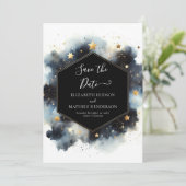 Boho Whimsical Celestial Wedding Save The Date (Stehend Vorderseite)