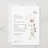 Boho Whimsical Floral Wedding Einladung - elegant (Vorderseite)