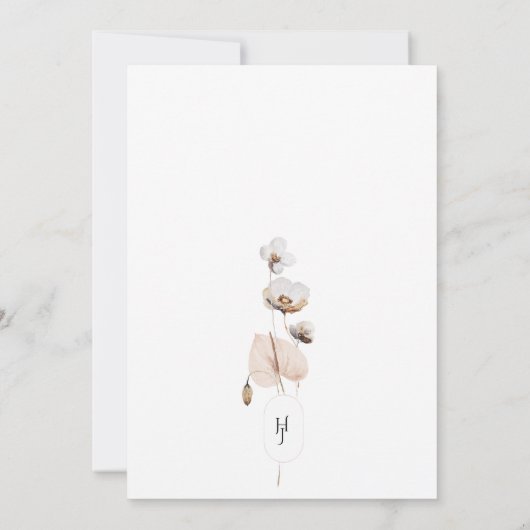 Boho Whimsical Floral Wedding Einladung - elegant (Rückseite)