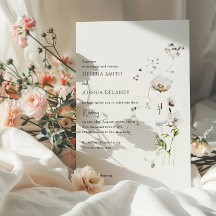 Boho Whimsical Floral Wedding Einladung - elegant
