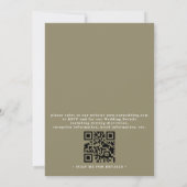 Boho Whimsical Kranz Eleganter QR-Code Hochzeit Einladung (Rückseite)