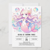 Boho Whimsical Mermaid Birthday Einladung (Vorderseite)