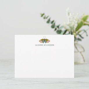 Boho Whimsical Schmetterling personalisierte Schre Mitteilungskarte