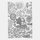 Boho Whimsical Trees Schwarz-Weiß Muster Geschirrtuch (Vertikal)