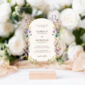 Boho Whimsical Wildblume Arch Wedding Acryleinladungen