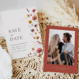 Boho Whimsical Wildblume Save the Date Einladung