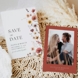 Boho Whimsical Wildblume Save the Date Einladung