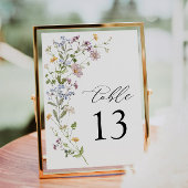 Boho Whimsical Wildblume Wedding Tischnummer