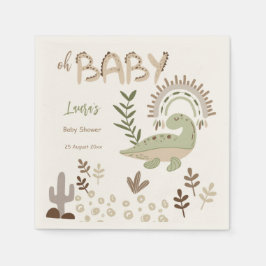 Boho whimsisical Dinosaurier oh Baby Dusche Brauch Serviette